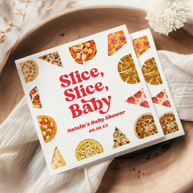 Slice, Slice, Baby! Pizza Baby Shower Napkins (Creator Uploaded)
