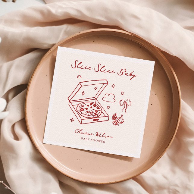Slice Slice Baby Pizza Baby Shower Napkins (Creator Uploaded)
