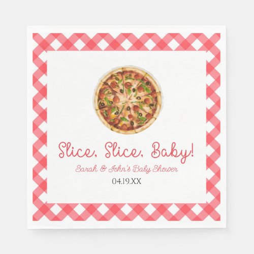Slice Slice Baby Pizza Baby Shower Napkins