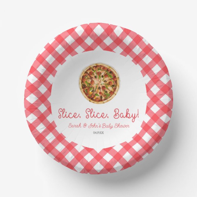 Slice, Slice, Baby! Pizza Baby Shower Paper Bowls (Front)