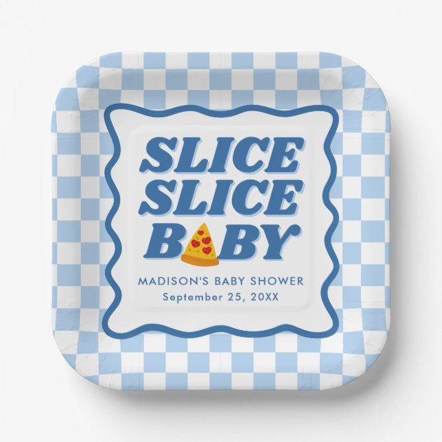 Slice Slice Baby Pizza Baby Shower Paper Plates (Front)