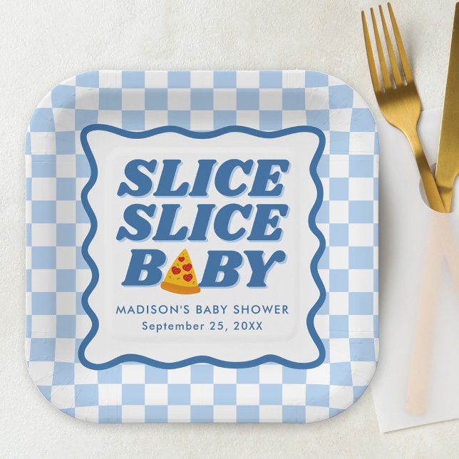 Slice Slice Baby Pizza Baby Shower Paper Plates (Creator Uploaded)