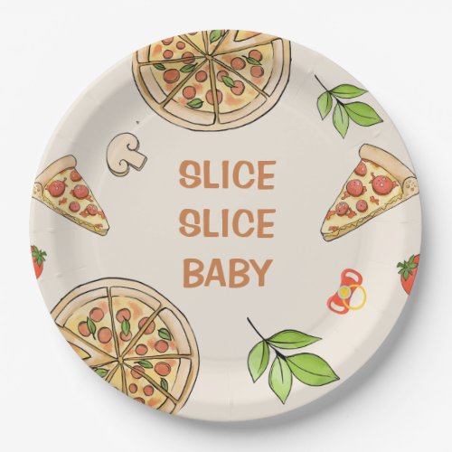 Slice Slice Baby Pizza Baby Shower Paper Plates