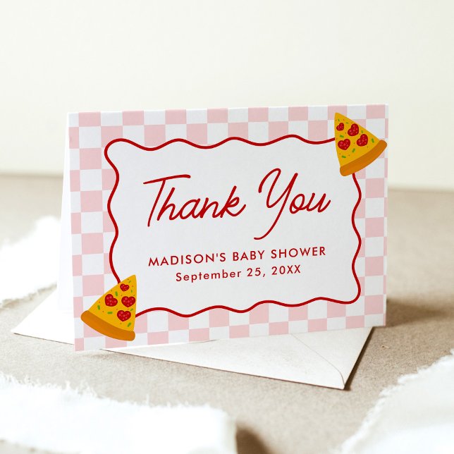 Slice Slice Baby Pizza Baby Shower Thank You Card (Creator Uploaded)