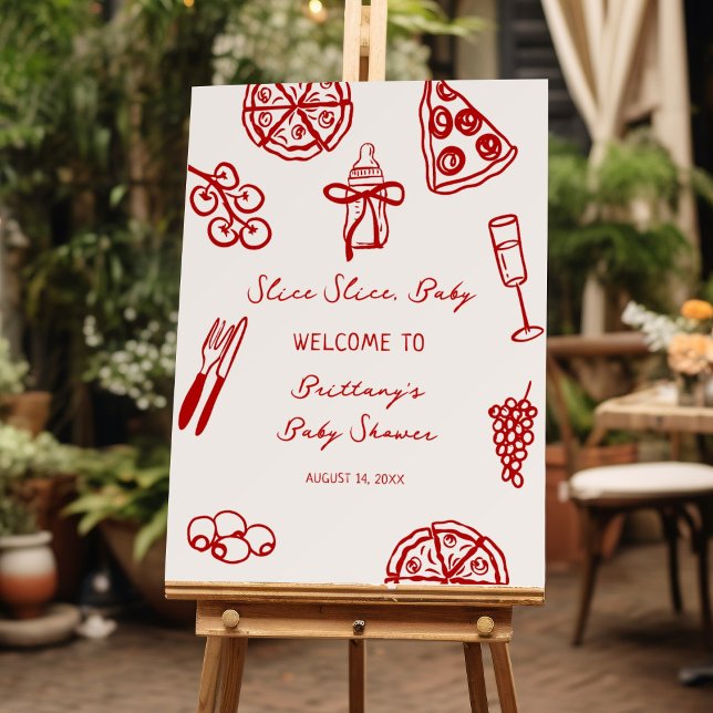 Slice Slice Baby Pizza Baby Shower Welcome SIgn (Creator Uploaded)