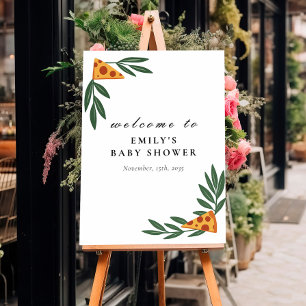 Slice Slice Baby Pizza Baby Shower Welcome Sign