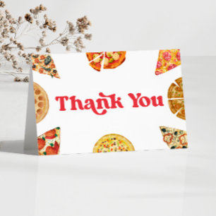 Slice Slice Baby Pizza Birthday Party Letterpress Thank You Card