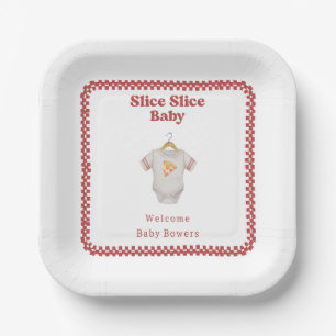 Slice Slice Baby Shower Pizza Neutral Bodysuit Paper Plates