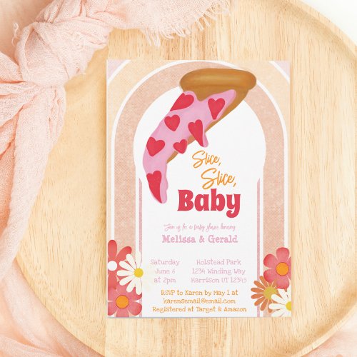 Slice Slice Baby Shower Pizza Party   Invitation