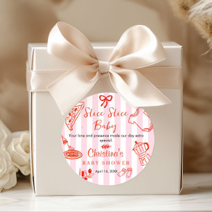 Slice Slice Baby Shower Thank you Classic Round Sticker