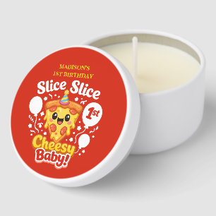 Slice Slice Cheesy Baby Pizza 1st Birthday Mini Candle Favors