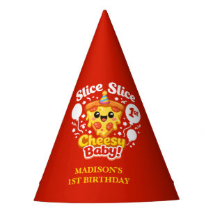 Slice Slice Cheesy Baby Pizza 1st Birthday Party Hat