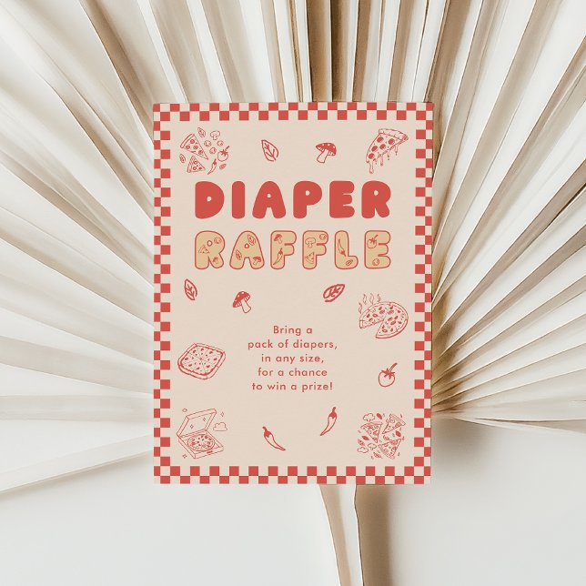 Slice Slice Pizza Diaper Raffle Baby Shower Enclosure Card (Creator Uploaded)