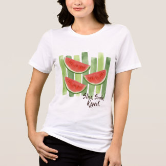 Slice, Smile, Repeat. Watermelon T-Shirt Tri-Blend Shirt