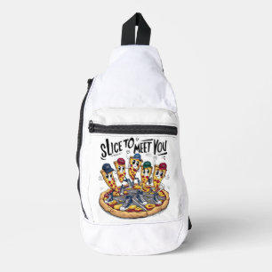 Slice To Meet You Funny Pizza Sling Bag