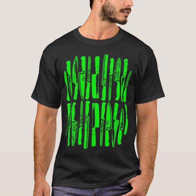 Sliced and Diced - Green on Dark T-Shirt (Front)