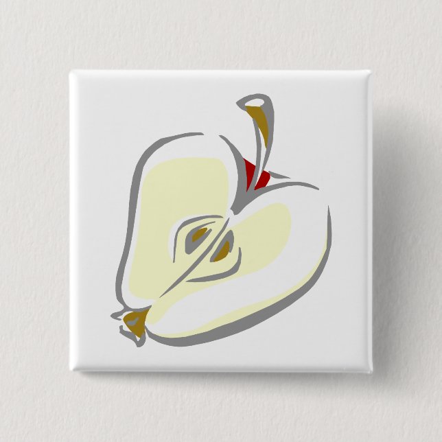 Sliced Apple Pinback Button (Front)