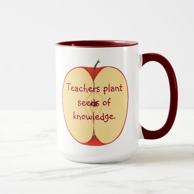 Sliced Apple Teachers Plant Seeds of Knowledge Mug (Right)