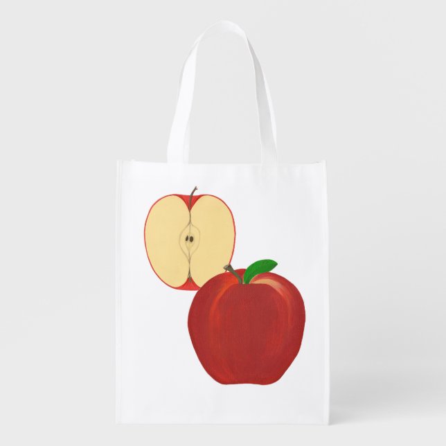 Sliced apple Whole Apple Grocery Bags (Front)