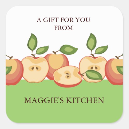 Sliced apples pies canning fruit lovers square sticker
