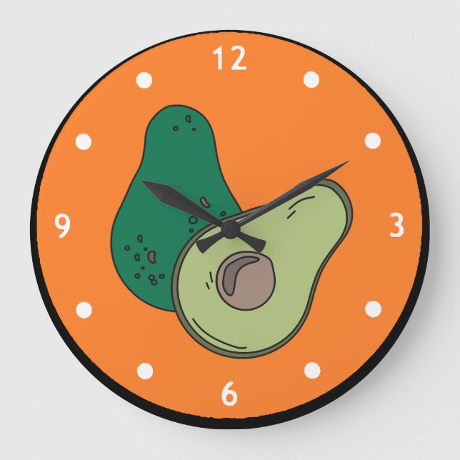 Sliced Avocado Wall Clock (Front)