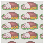 Sliced Baked Pink Ham Christmas Dinner Meat Food Fabric