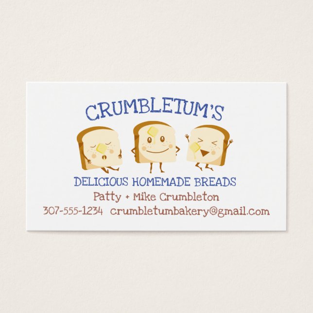 Sliced bread butter baking bakery business card (Front)
