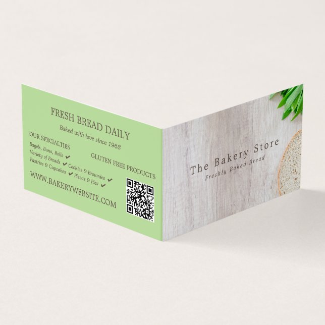 Sliced Bread on Board, Bakery Detailed Business Card (Outside)