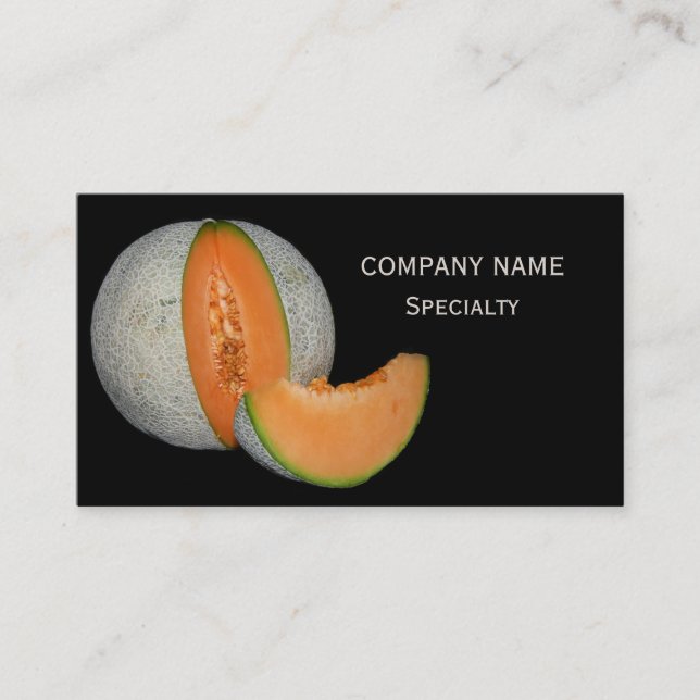 Sliced Cantaloupe Melon Business Card (Front)