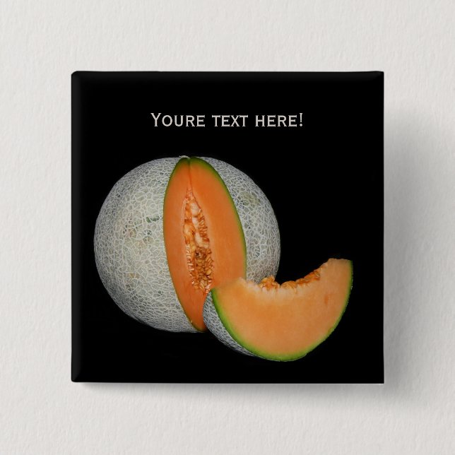 Sliced Cantaloupe Melon Button (Front)