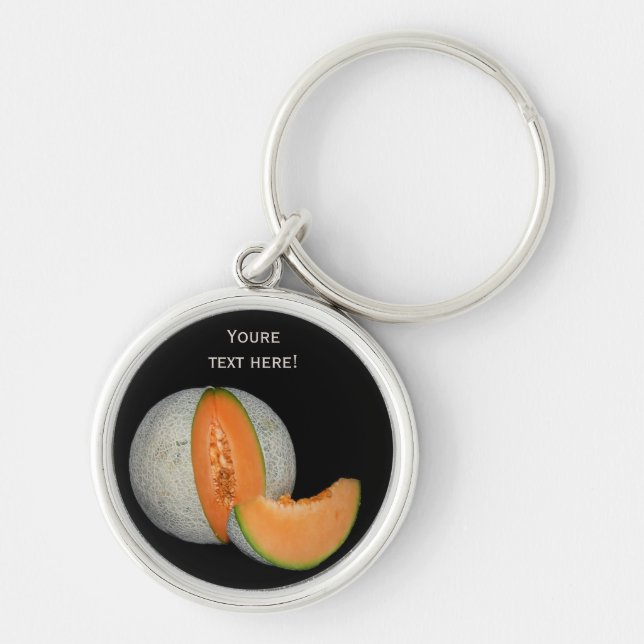 Sliced Cantaloupe Melon Keychain (Front)