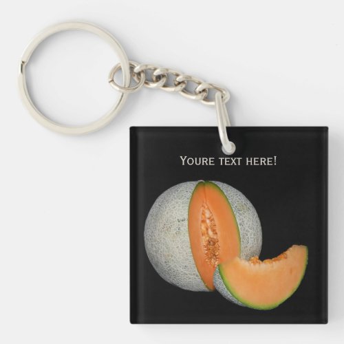 Sliced Cantaloupe Melon Keychain