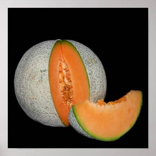 Sliced Cantaloupe Melon Poster