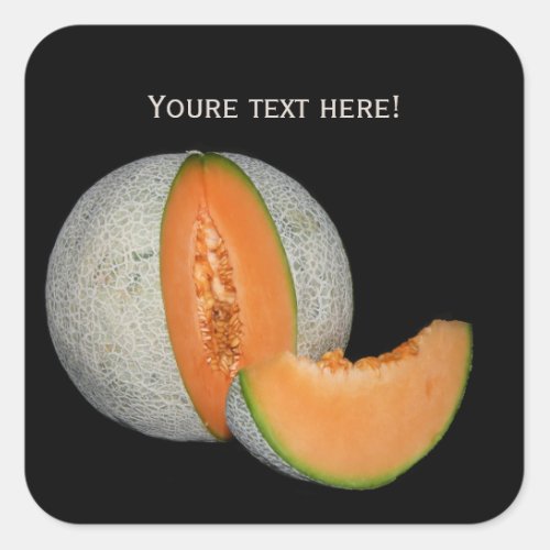 Sliced Cantaloupe Melon Square Sticker