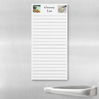 Sliced Cucumber Carrot and Onion Grocery List Magnetic Notepad