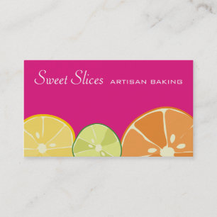 sliced fresh fruit baking bakery business cards