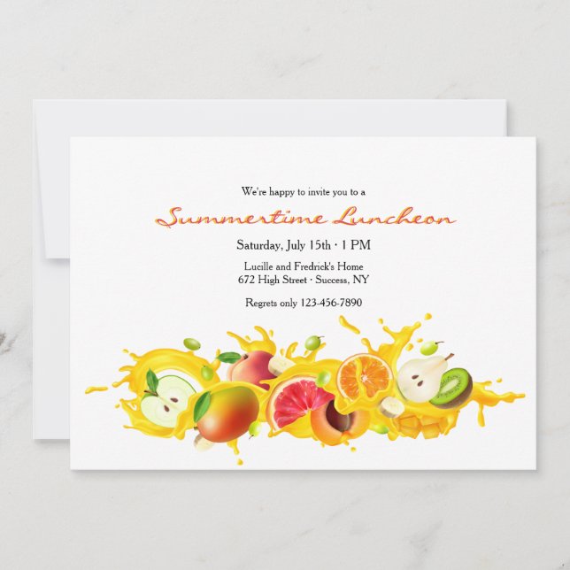 Sliced Fruit Invitation (Front)