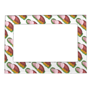 Sliced Glazed Easter Dinner Christmas Holiday Ham Magnetic Photo Frame
