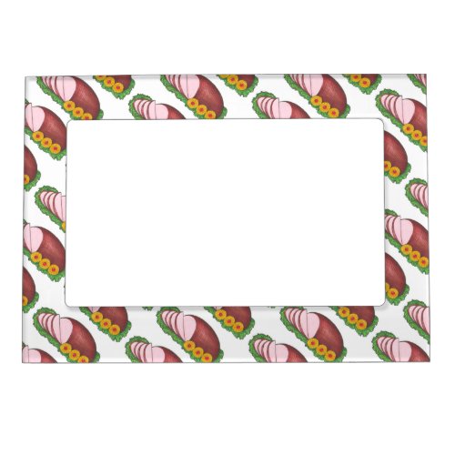 Sliced Glazed Easter Dinner Christmas Holiday Ham Magnetic Photo Frame