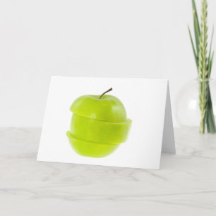 Sliced green apple card