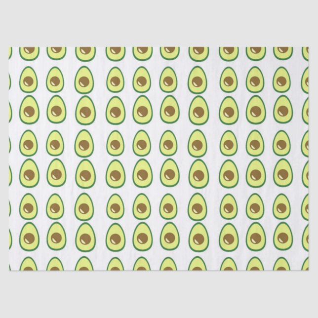Sliced green avocado on white tissue paper (Front)