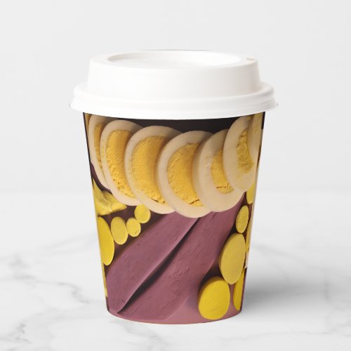 Sliced Hard Boiled Egg Yellow Yolk Image     Paper Cups