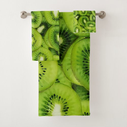 Sliced Kiwi Fruit Bath Towel Set