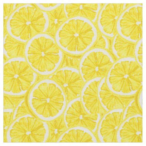 Sliced Lemon Pattern Fabric | Zazzle
