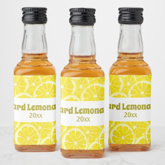 Sliced Lemons Design Bottle Label (Bottles)