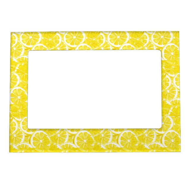 Sliced Lemons Design Magnetic Photo Frame (Front)