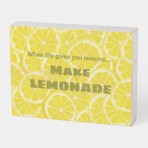 Sliced Lemons Design Wood Box Sign