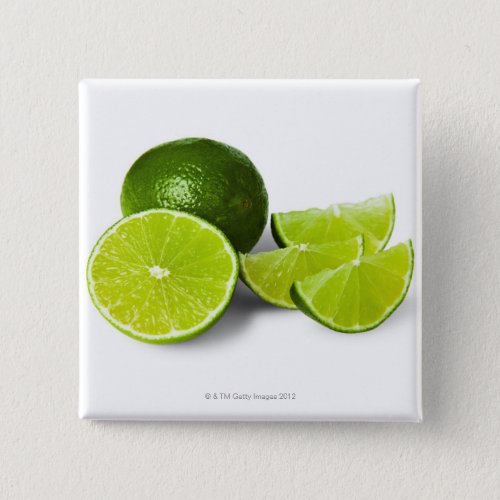 Sliced lime wedge on white background cut out button
