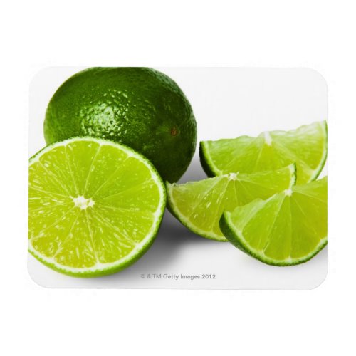 Sliced lime wedge on white background cut out magnet