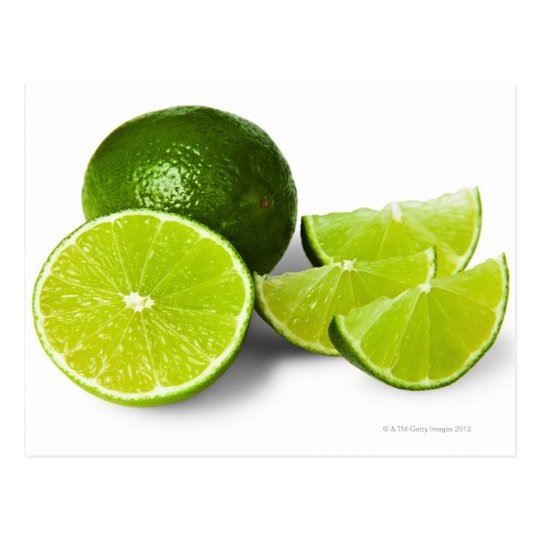 Sliced lime wedge, on white background, cut out postcard | Zazzle.com